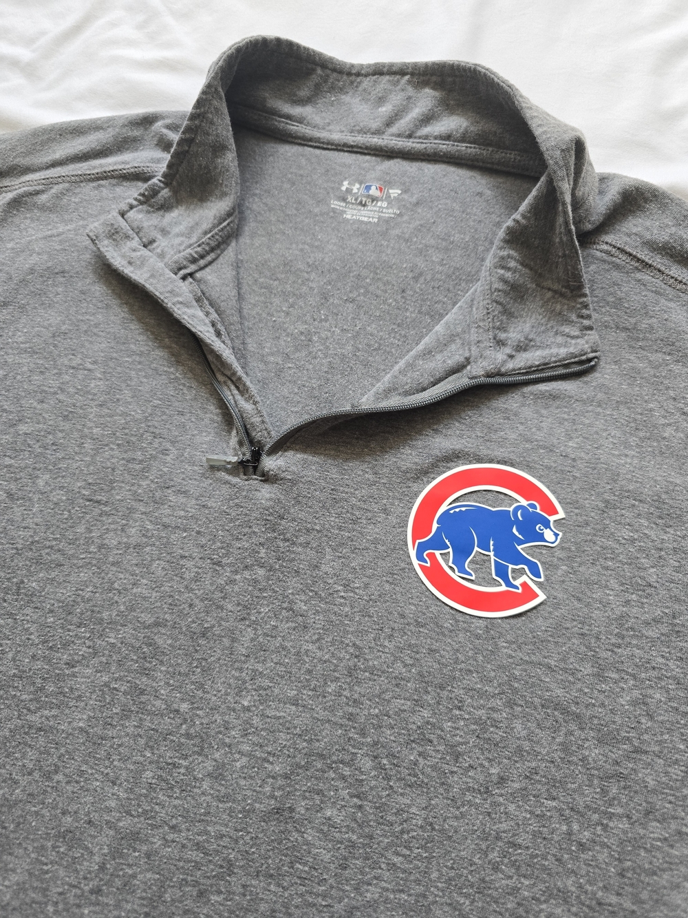 Chicago Cubs Under Armour HeatGear Gray Quarter Zip Pullover Mens XL MLB